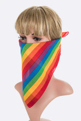 Rainbow stripe square bandana